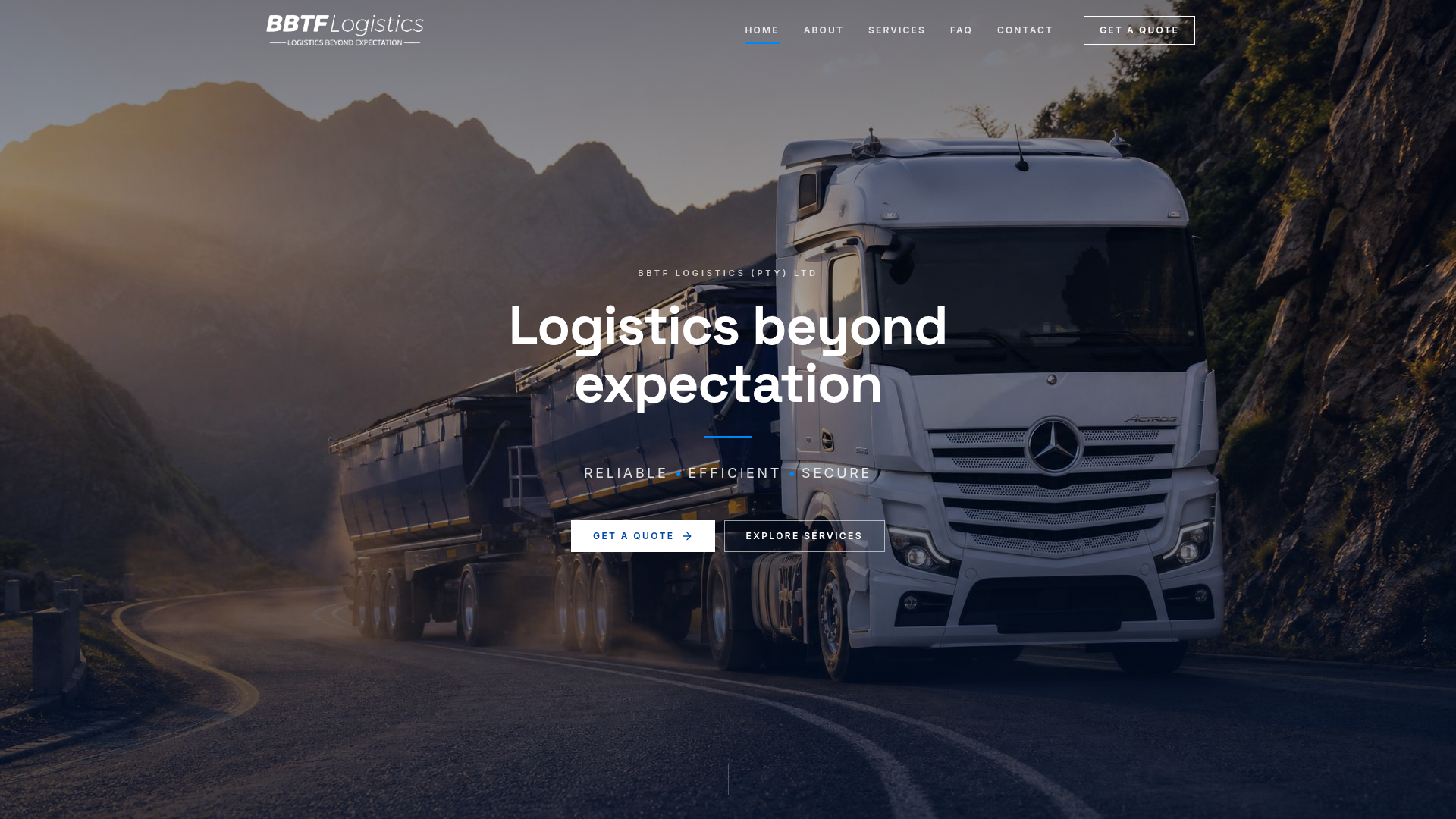 BBTF Logistics website designed by Nexora