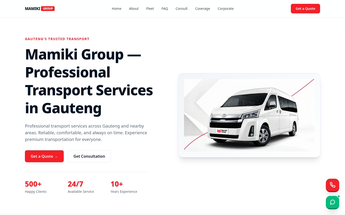 Mamiki Group website designed by Nexora